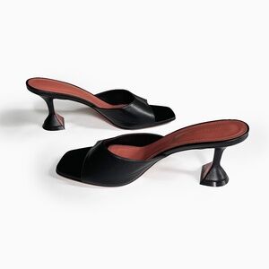 AMINA MUADDI Black Lupita Slipper Heeled Sandals Size IT 41 / US 10